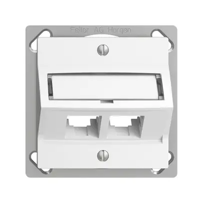 EB-Montageset S-One EDIZIOdue FM.TE für 2×RJ45 schräg, weiss 