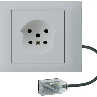 Prise INC kallysto T15 gris clair, pour câble plat Technofil 
