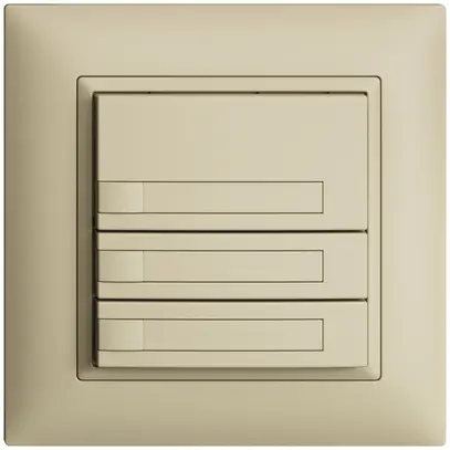 Poussoir ENC KNX 3× EDIZIOdue vanille RGB sans LED avec insert papier 