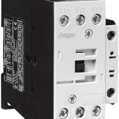 Contacteur de puissance Hager 3P+1 fermeur 25A à AC-3 tension de bobine 230VAC 