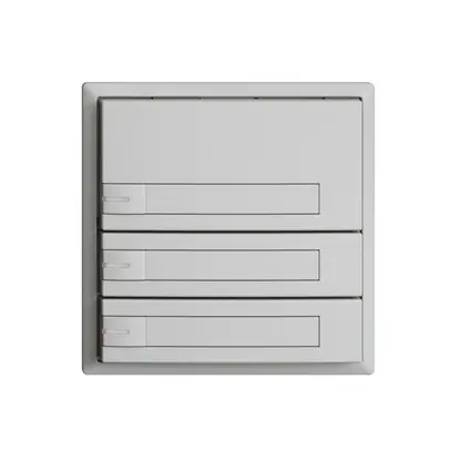 KNX-Taster RGB EDUE, 250mW, m.RGB-LED, m.Papiereinlage, 3×Taste, 1×Tastenb., hgu 