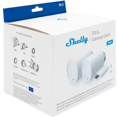 Thermostats Shelly avec passerelle blanc 2 Thermo 1 Passerelle 