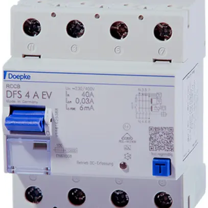 Interrupteur différentiel Doepke 40A 30mA 4L N gauche 