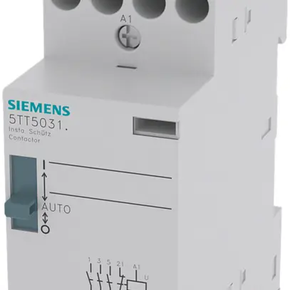 Contattore di potenza Siemens SENTRON INSTA 5TT5 230VAC, 3Ch/1R 25A, 0/1/auto 