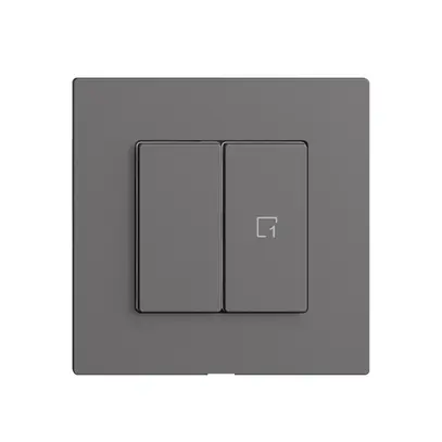 Interruttore 1K/2T scena Edue Wiser grigio scuro 