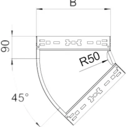 Gomito 45° Bettermann RBM 85×100mm zincato a caldo a immersione 
