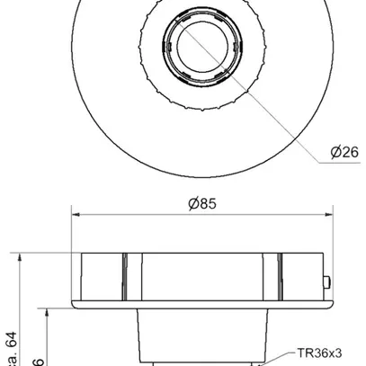 Adaptateur de tube WERMA Midi RM, pour colonne de signalisation, gris 