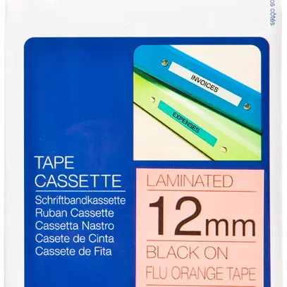 Cassette ruban Brother TZe 12mm×5m, ora/noir 