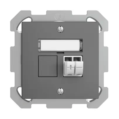 Presa audio INC Push Type EDIZIOdue FM, 1×, kit di dicitura, grigio scuro 