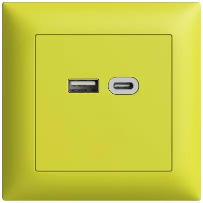 UP-Steckdose USB 18W Typ A + Typ C Feller EDIZIOdue FMI 230V 3600mA lemon 