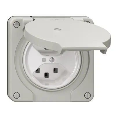 Presa NEVO N.CO, 2×T23, IP21, c.LED, grigio chiaro 