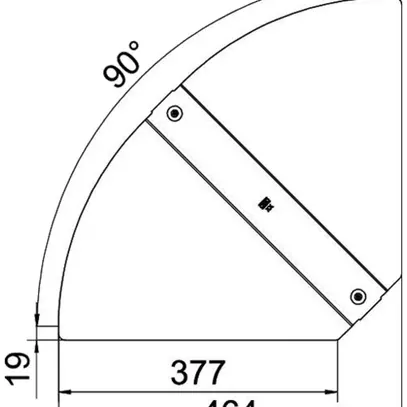 Couvercle BET RBD W p.coude réglable 400mm acier fin A4 brut 