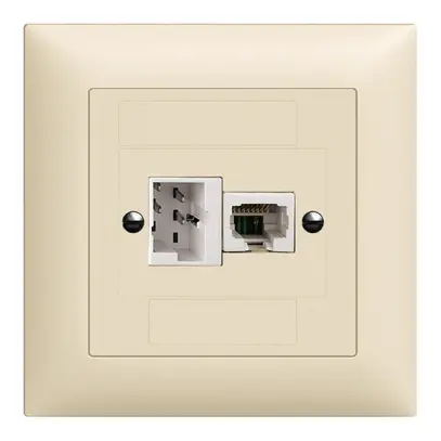 Prise ENC xDSL RJ45/TT83 crema ITplus EDIZIOdue, avec filtre 