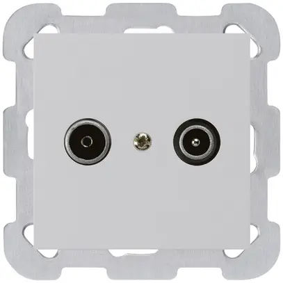 Presa di passaggio INC kallysto R/TV 23dB grigio chiaro con piastra di fissaggio 