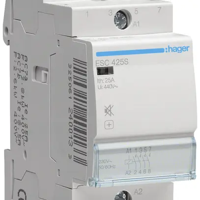 Contattore AMD Hager ESC 230VAC 4 chiusura 0 apertura 25A senza ronzio 2UM 