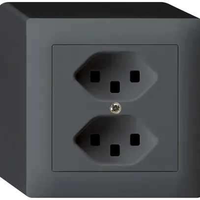 Prise AP kallysto 2×T23 anthracite bornes enfichables 