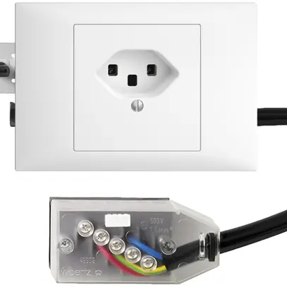 Presa INS EDIZIOdue T23 L2 bianco 45…69mm per cavo piatto Technofil 