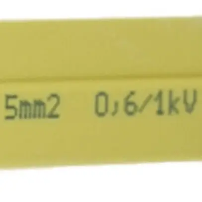 Câble plat Woertz Technofil 5×2.5mm² sans halogène jaune B2ca Une longueur
