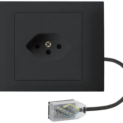 Prise INC kallysto T13 L1 noir, pour câble plat Technofil 