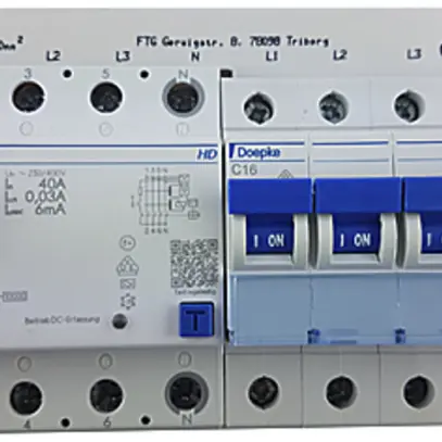 Set disjoncteur différentiel Doepke DFS 4 A EV EV-FI-LS SET 16A alim. en haut 