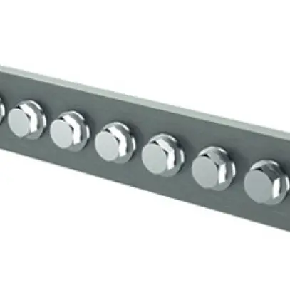 Potenzialausgleichsschiene Flury PA 20, Inox A2, 1-reihig, 450×40×5mm, 12×M10 