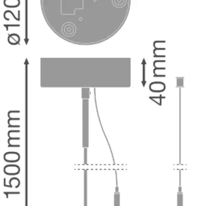Kit de suspension à corde LEDVANCE LINEAR INDIVILED acier 1.5m câble 5 pôles bc 