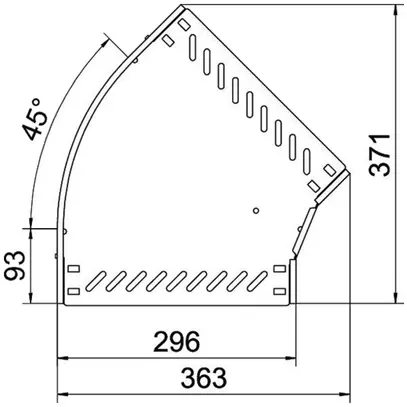 Gomito BET RB 45° 35×300mm acciaio zincato a nastro 