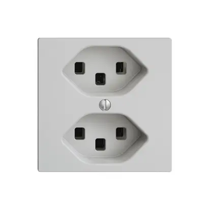 Presa EDIZIOdue 2×T23 grigio chiaro 16A, con morsetti innest. 