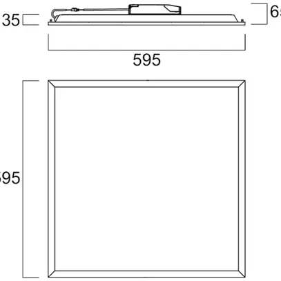 Lampada pannel.LED Sylvania Quantum 600×600 35W 4500lm 940 IP54/IP20 DALI 