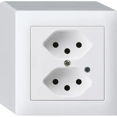 Presa AP Hager kallysto 2×T13 illuminato Q bianco ultra 
