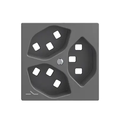 Kit montaggio Feller EDIZIOdue, per presa 3×T23 1×separato, grigio scuro 