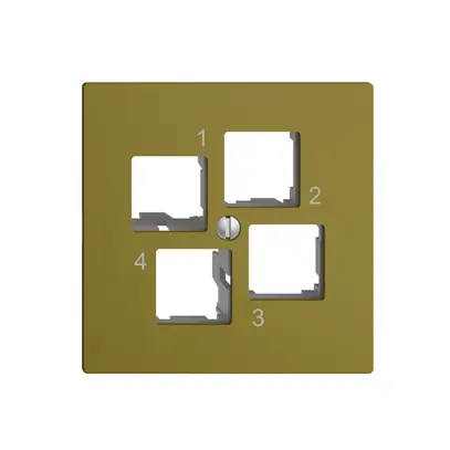 Kit di montaggio EDIZIOdue EASYNET S-One, per 4×RJ45, uscita dritta, olive 