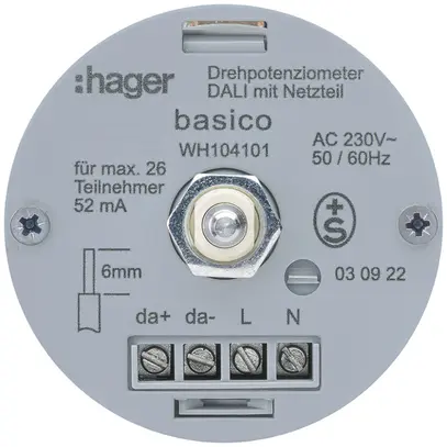 Intérieur pour variateur rotatif Hager DALI E 