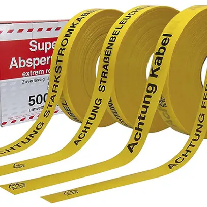 Ruban d'avertissement Cellpack 0.15×40mm 250m Achtung Starkstromkabel 