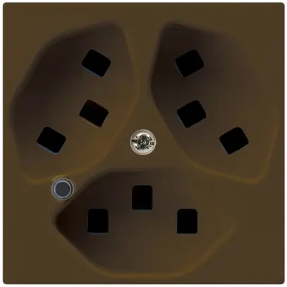 Prise Hager kallysto 3×T23 illuminé A brun 