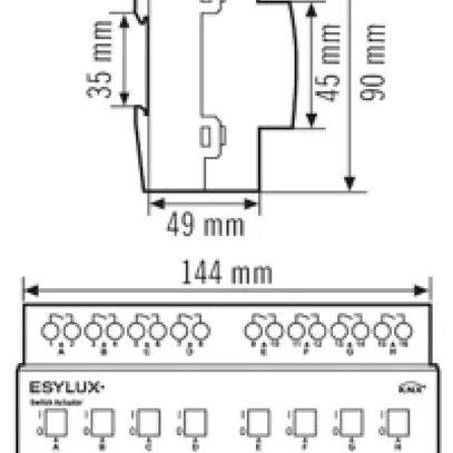 Attuatore di commutatore AMD KNX 8 volte 16A 