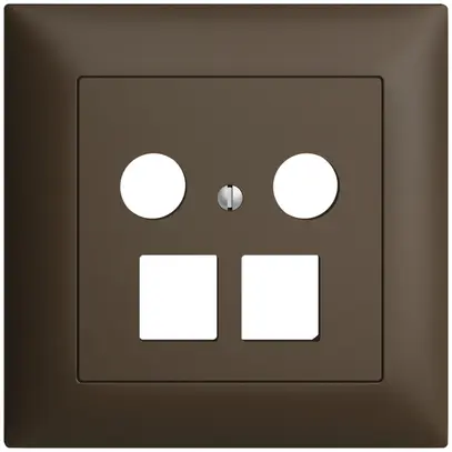 Kit d.recouvrement ENC Edue FMI, p.prise multimédia, p.2×RJ45 Keystone coffee 