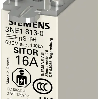 Fusibile HPC Siemens SENTRON 3NE SITOR DIN-000 16A gS, indicatore frontale 
