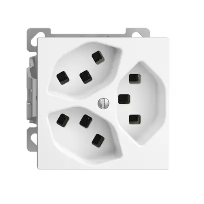 Prise AP EDIZIOdue 3×T23 blanc intérieur pour combinaison 