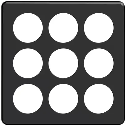 Plaque de recouvrement STANDARDdue 3×3, 9×Ø50, noir 
