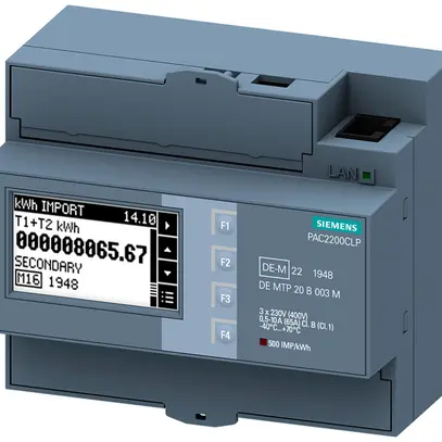 Misuratore di energia AMD Siemens SENTRON PAC2200 3×65A ModbusTCP MID CLP 