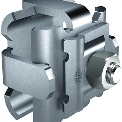 Morsetto croce tondo Flury FE 45, acciaio inossidabile A4, Ø 8…16mm, placca 