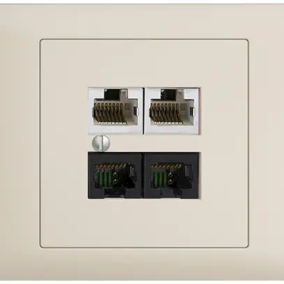 EB-Dose 4×RJ45 2×u/2×s EDIZIOdue crema, R&M swissline NT 2ab 