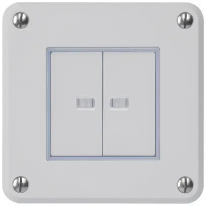UP-Druckschalter robusto IP55 Schema 3/Drucktaster 2×beleuchtet grau 