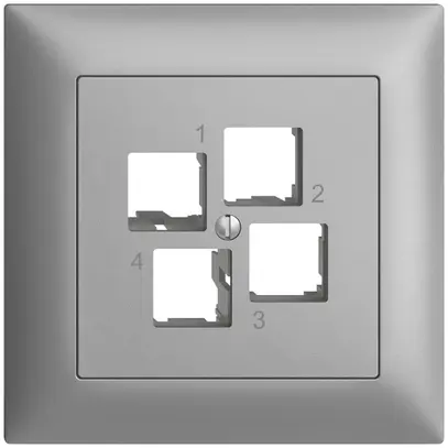 Kit de montage ENC Edue FMI EASYNET S-One, pour 4×RJ45, sortie droite, silver 