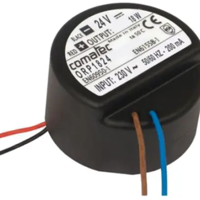 Alimentazione INS Comatec ORP, IN: 230VAC, OUT: 24VDC/18W, cavetti di collega. 