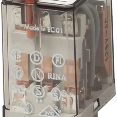 Relais à fiches miniature Finder 55 230VAC 2W AgNi bouton test/indicateur 