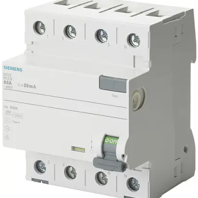 Interruttore differenziale Siemens SENTRON 3LN 30mA/63A tipoF, leg.ritar. 