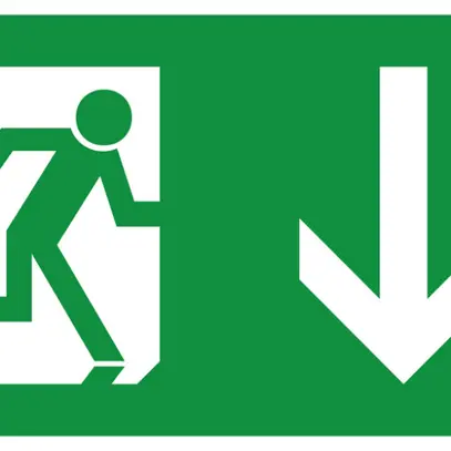 Pictogramme avec flèche vers le bas, pour Candelux CALR LED 