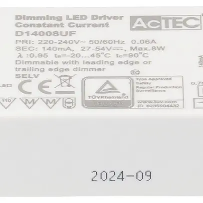 Alimentation LED MH 8W 27…54V 140mA VAR 